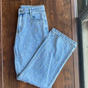 Pearl studded jeans